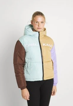 Karl Kani RETRO BLOCK HOODED PUFFER JACKET - Winterjacke - Sand, Damen