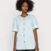 Karl Kani BASEBALL SHIRT - Hemdbluse - Blue, Damen -Outlet KARL KANI Store b312617ef882400fa06b9ca7a3e6058e