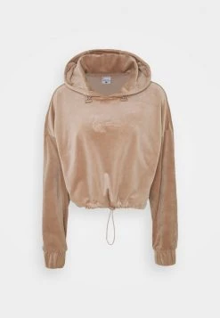 Karl Kani SMALL SIGNATURE CROP VELVET HOODIE - Kapuzenpullover - Dark Sand, Damen -Outlet KARL KANI Store b3b3cf2714304386bce5a91a4fc48e76