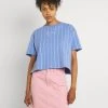 Karl Kani SMALL SIGNATURE SHORT PINSTRIPE TEE - T-Shirt Print - Blue, Damen
