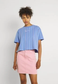 Karl Kani SMALL SIGNATURE SHORT PINSTRIPE TEE - T-Shirt Print - Blue, Damen