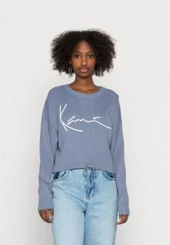 Karl Kani SIGNATURE CROP CREW - Strickpullover - Blue, Damen