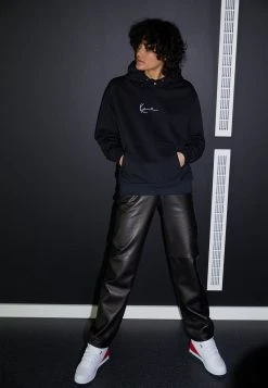 Karl Kani SMALL SIGNATURE ESSENTIAL LOOSE FIT HOODIE BLACK - Sweatshirt - Black, Damen