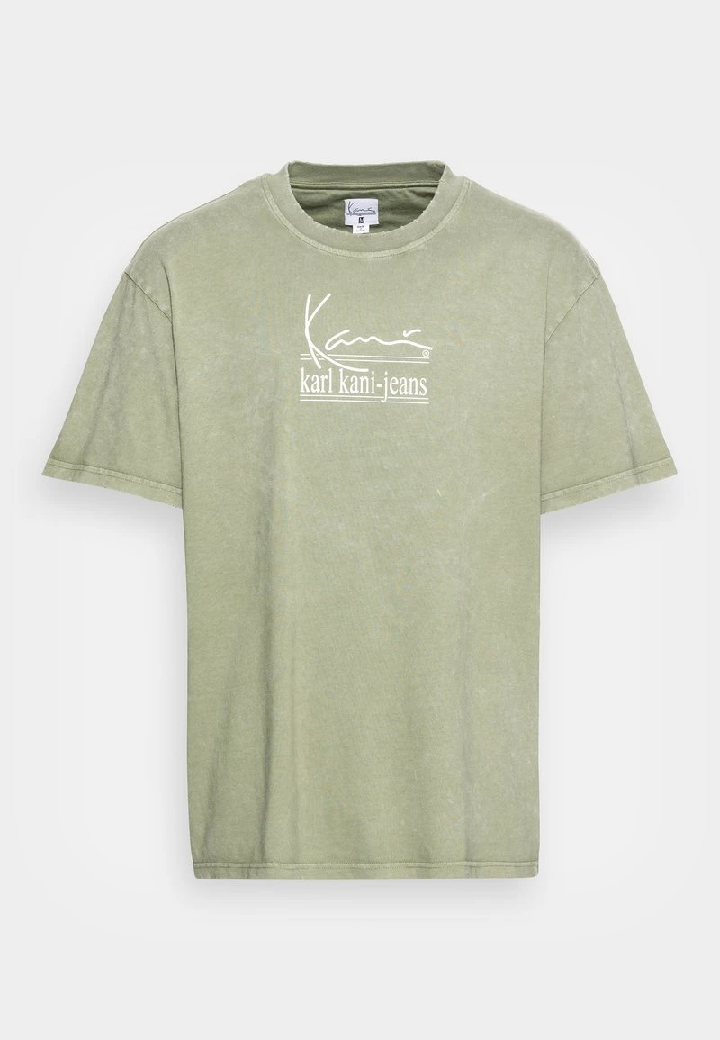 SIGNATURE TEE UNISEX - T-Shirt print - military green Karl Kani SIGNATURE TEE UNISEX - T-Shirt Print - Military Green -Outlet KARL KANI Store c51dc772242144968ba7eb0c407e2053