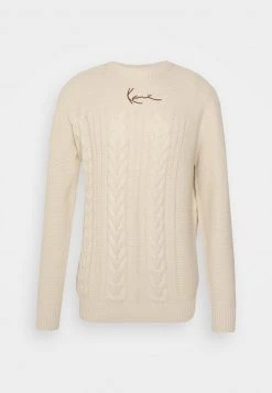 Karl Kani SIGNATURE BLOCK KNIT CREW - Strickpullover - Light Sand, Herren