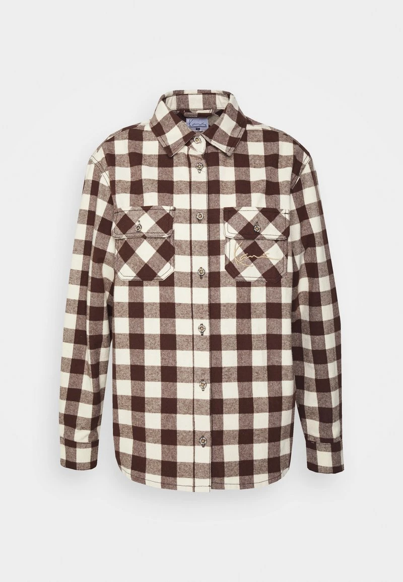 CHEST SIGNATURE FLANNEL - Hemdbluse - sand/brown Karl Kani CHEST SIGNATURE FLANNEL - Hemdbluse - Sand/brown, Damen -Outlet KARL KANI Store d39ba3b713e64a228e6cc1ea6a27a385
