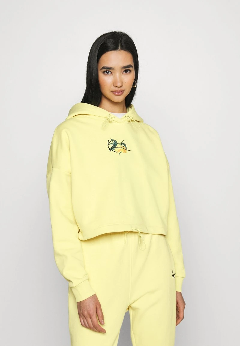 SMALL SIGNATURE CROP HOODIE LIGHT - Kapuzenpullover - yellow Karl Kani SMALL SIGNATURE CROP HOODIE LIGHT - Kapuzenpullover - Yellow, Damen -Outlet KARL KANI Store de11879b344b422cb078a6d5de32a371