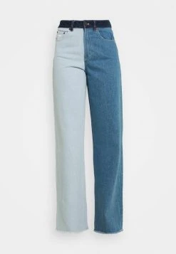 Karl Kani BLOCK WIDE LEG PANTS - Jeans Straight Leg - Blue, Damen -Outlet KARL KANI Store de82f2b7d41240debad476f15ea1ae44