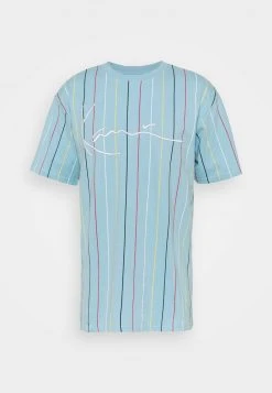 Karl Kani SIGNATURE PINSTRIPE TEE UNISEX - T-Shirt Print - Light Blue