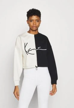 Karl Kani SIGNATURE CROPPED BLOCK CREW - Sweatshirt - Off White, Damen