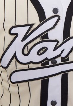 Karl Kani VARSITY PINSTRIPE BASEBALL UNISEX - T-Shirt Print - Cream/white -Outlet KARL KANI Store edfc481ad75b40cb8a029eeb6028f76b