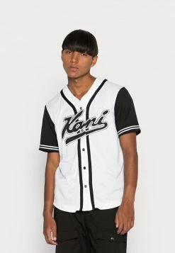 Karl Kani VARSITY BLOCK BASEBALL UNISEX - T-Shirt Print - White/black