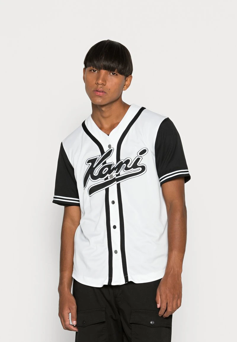 VARSITY BLOCK BASEBALL UNISEX - T-Shirt print - white/black Karl Kani VARSITY BLOCK BASEBALL UNISEX - T-Shirt Print - White/black -Outlet KARL KANI Store efcaa7767df748b090af1f9256295350