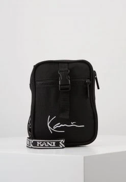 Karl Kani SIGNATURE TAPE MESSENGER BAG - Umhängetasche - Black/white, Unisex