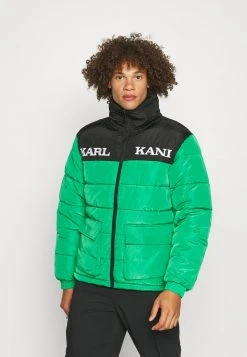 Karl Kani RETRO BLOCK PUFFER JACKET UNISEX - Winterjacke - Black/green