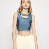 Karl Kani SMALL SIGNATURE CUTOUT CROPPED - Top - Blue, Damen -Outlet KARL KANI Store f419209e123b4e0ca664531d4fc68687