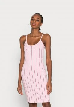 Karl Kani SMALL SIGNATURE PINSTRIPE DRESS - Jerseykleid - Rose, Damen