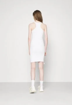 Karl Kani SMALL SIGNATURE GATHERED DRESS - Etuikleid - White, Damen -Outlet KARL KANI Store f69be222ed354c0494c2ef44465162a5