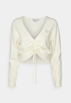 Karl Kani CHEST SIGNATURE GATHERED CREW - Strickpullover - Off White, Damen -Outlet KARL KANI Store fdbc56864024406fbb2af73fdfc482c6